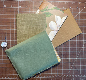 Lined Leather Sleeve Envelope with 3 mini notebooks