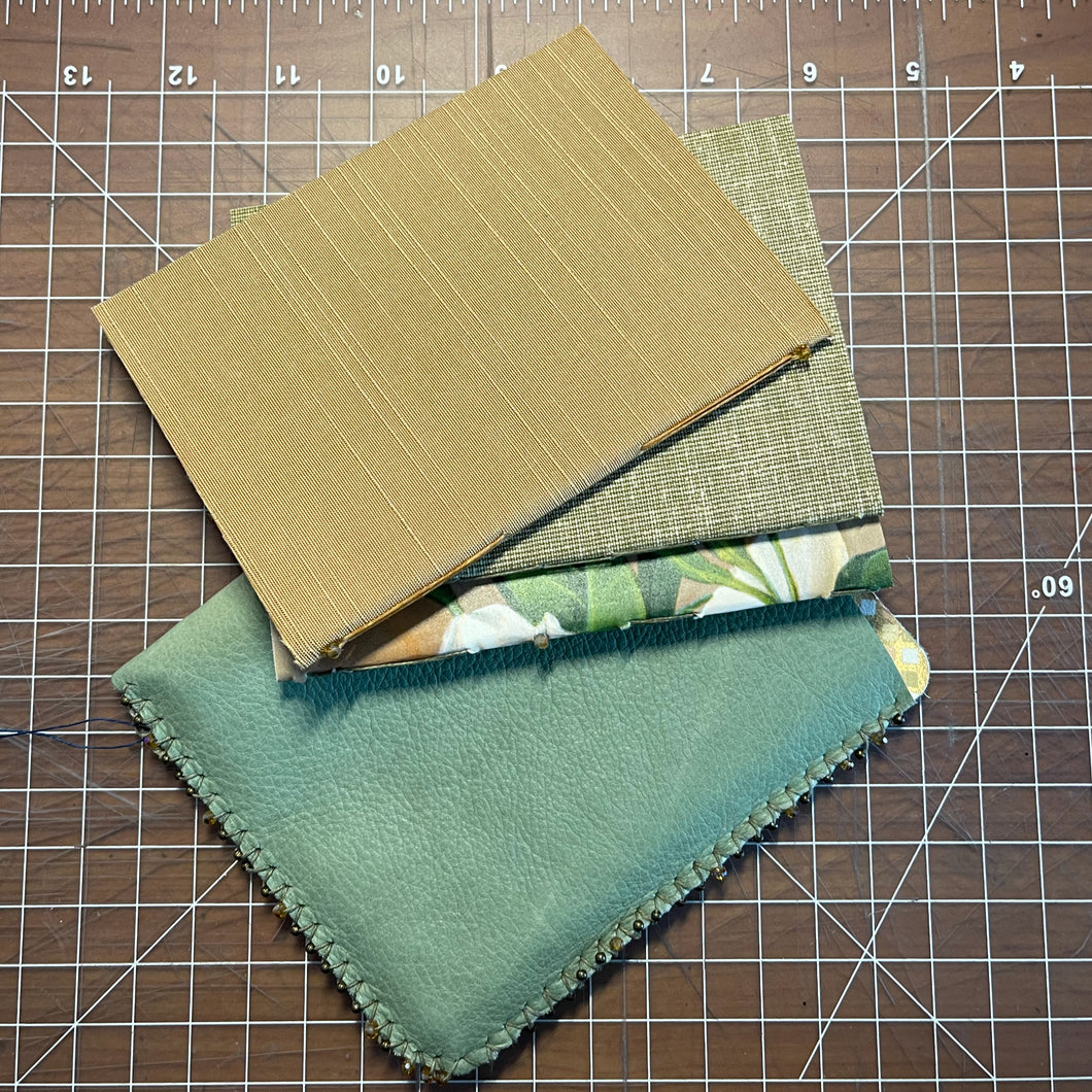 Lined Leather Sleeve Envelope with 3 mini notebooks